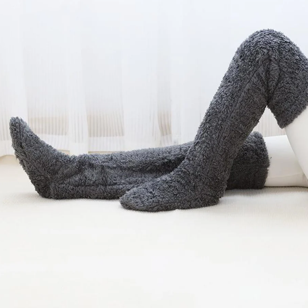 Cozy Teddy Bear Knee-High Warm Socks