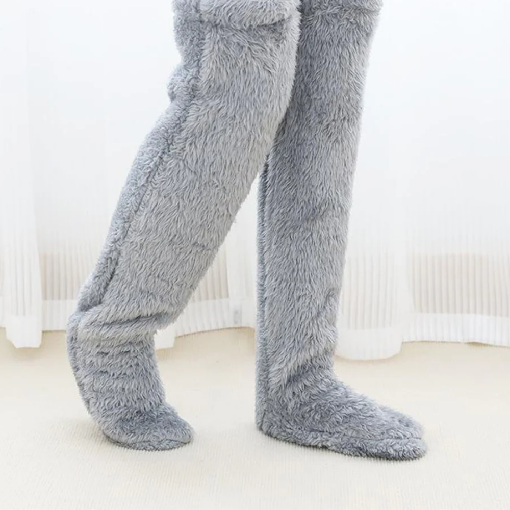 Cozy Teddy Bear Knee-High Warm Socks